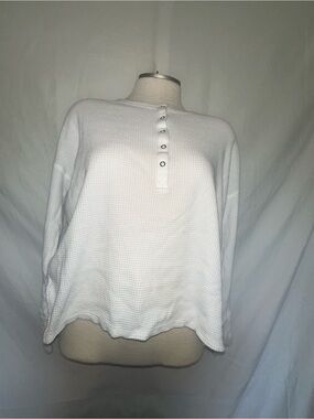 aerie White Tank with Yellow OFFLINE Tag and Sun Icon